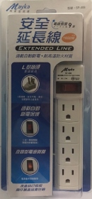 明家 安全電腦延長線1開4插2.7M