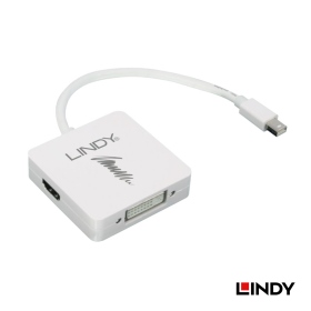 LINDY 主動式 Mini DisplayPort 1.2轉 HDMI/DVI-D/DP 三合一轉接器(LD-41039)
